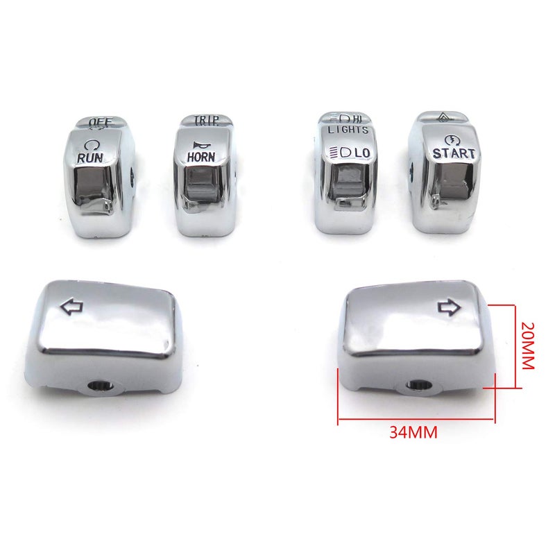 HK MOTO HONGK- Motorcycle Chrome Hand Controls Switch Button Covers Compatible with H-D 2011 Softail(except '11 FLSTSE) Heritage Softail Classic/Fat Boy/Fat Boy Lo/Softail Deluxe [B01BI85QGK] - Image 2